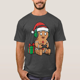 T-shirt Christmas Gingerbread Gamer Xmas Gaming Boys Youth