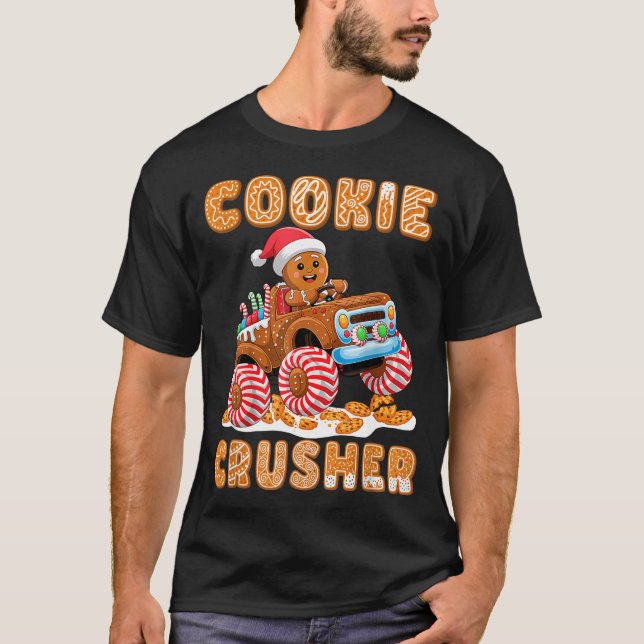 T-shirt Christmas Gingerbread Pajamas Cookie Crusher Monst (Devant)