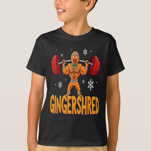 T-shirt Christmas Gingershred Gym Bodybuilding Funny Ginge (Devant)