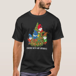 T-shirt Christmas Gnome Hanging With My Gnomies Funny Tree