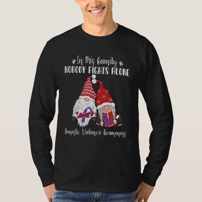 T-shirt Christmas Gnomes Domestic Violence Awareness (Devant)