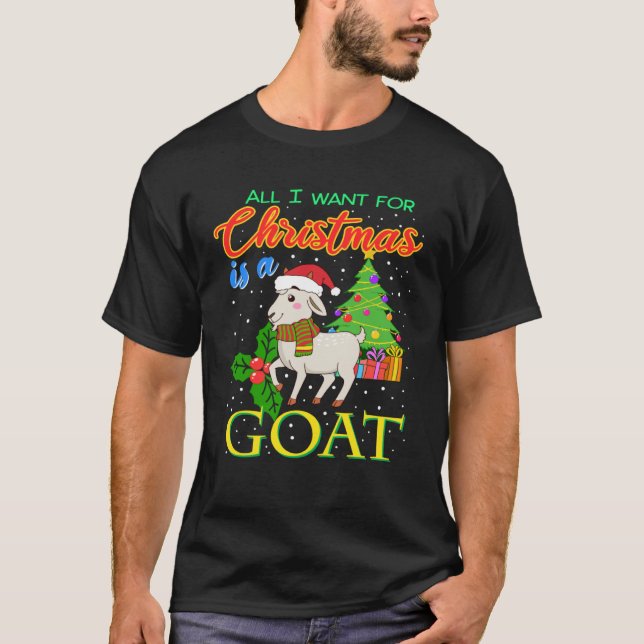 T-shirt Christmas Goat Advent Goats Decorate Christmas Tre (Devant)
