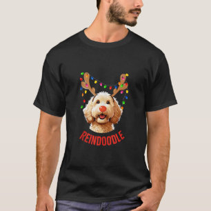 T-shirt Christmas Goldendoodle Reindeer Doodle Dog Reindoo
