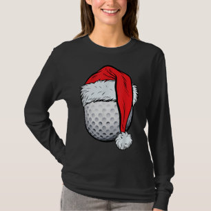 T-shirt Christmas Golf Ball Santa Hat Xmas Golf Boys Me