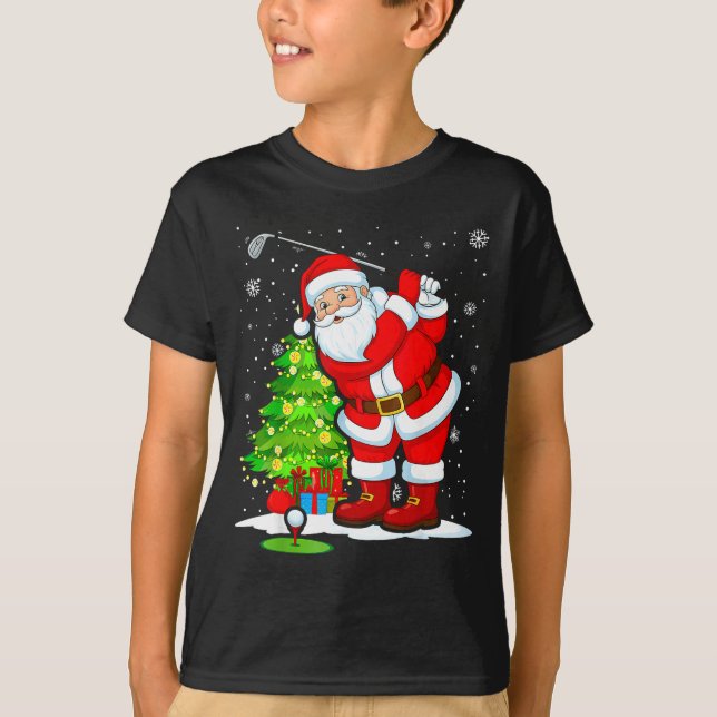 T-shirt Christmas Golf Santa Golfer Xmas Funny Christmas G (Devant)