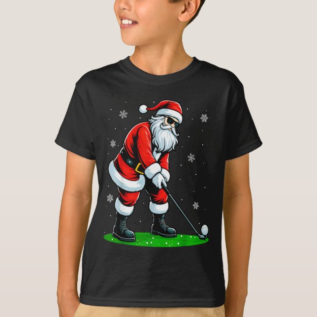 T-shirt Christmas Golf Santa Golfer Xmas Funny Christmas G (Devant)