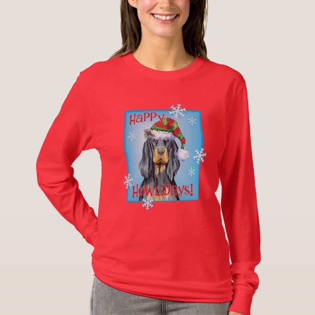 T-shirt Christmas Gordon Setter (Devant)