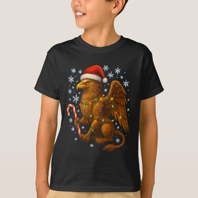 T-shirt Christmas Griffin Magic Mythical Holiday Srit Long (Devant)