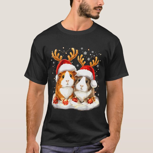 T-shirt Christmas Guinea G Reindeer Xmas  (Devant)