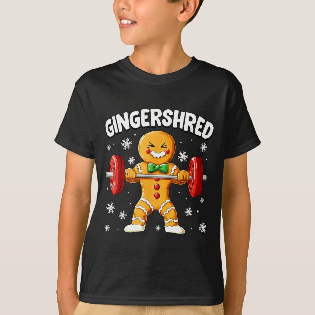 T-shirt Christmas Gym Gingerbread Gingershred Xmas Workout (Devant)