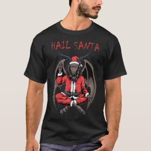 T-shirt Christmas Hail Père Noël Satanisme Chèvre Bapho