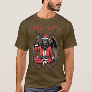 T-shirt Christmas Hail Père Noël Satanisme Chèvre Baphomet