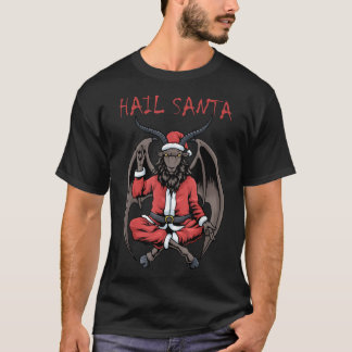 T-shirt Christmas Hail Père Noël Satanisme Chèvre Baphomet