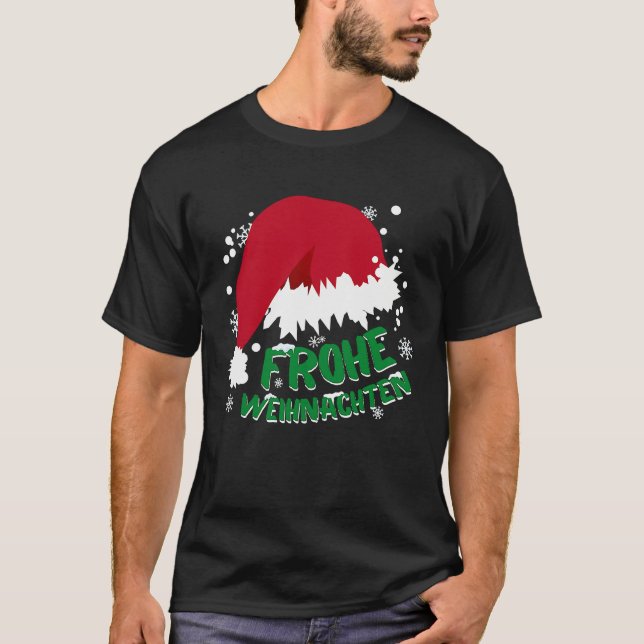 T-shirt Christmas hat and snow  Merry Christmas (Devant)
