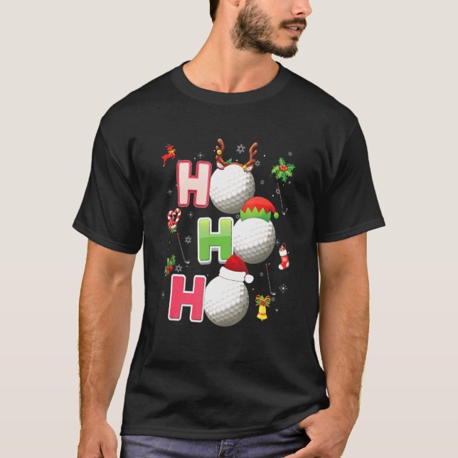 T-shirt Christmas Ho Ho Ho Golf Pajama Santa (Devant)