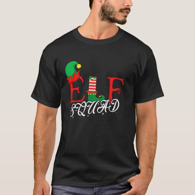 T-shirt Christmas Holiday Elf Squad Xmas Elves Funny  (Devant)