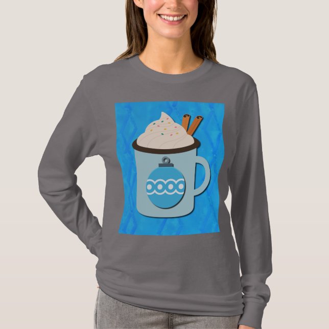 T-shirt Christmas Holiday Hot Chocolate Art on T-Shrit (Devant)