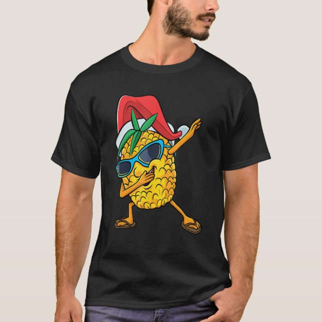 T-shirt Christmas in July Dabbing Pineapple Fruit Dab Danc (Devant)