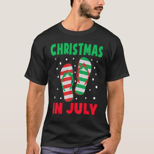 T-shirt Christmas in July Flip Flops  Beach Summer Kids To (Devant)