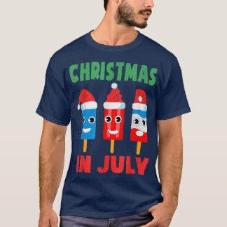 T-shirt Christmas In July Ice Pops À Santa Hat Kids Toddl