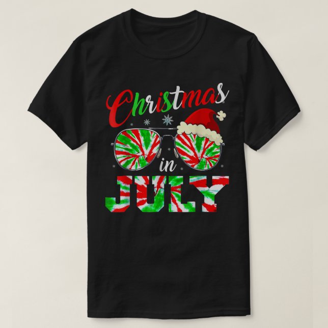 T-shirt Christmas In July Santa Hat Tie Dye Sung Sum (Design devant)