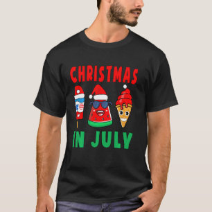 T-shirt Christmas in July Watermelon Ice Pops Xmas Santa H
