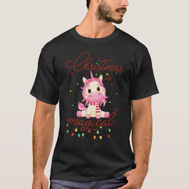 T-shirt Christmas Is Magical Unicorn Lover (Devant)