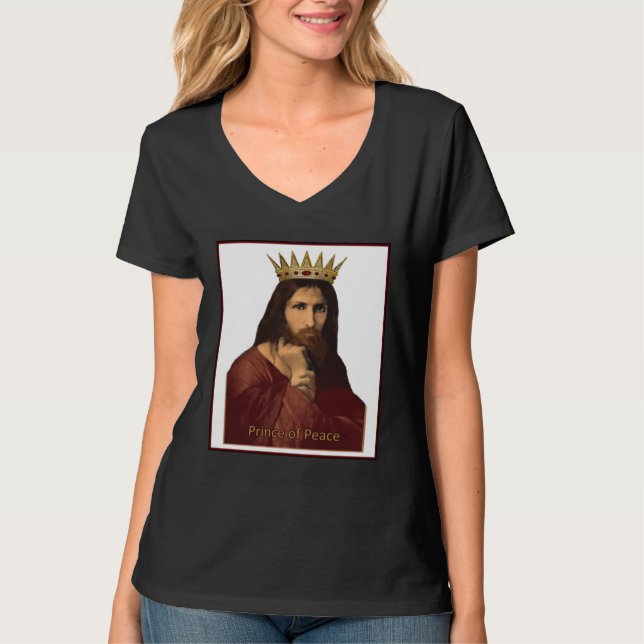 T-shirt Christmas Jesus Portrait Crowned Prince of Peace C (Devant)