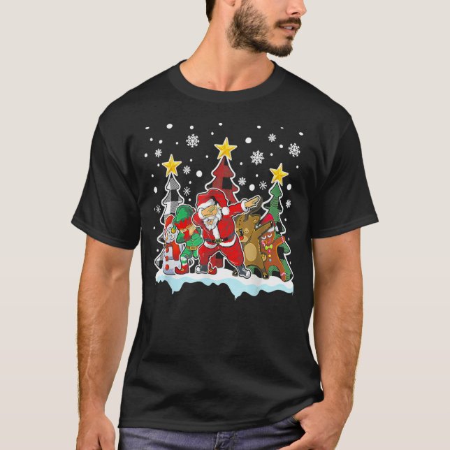 T-shirt Christmas Kids Boys Men Dabbing Santa Elf Deer Fri (Devant)