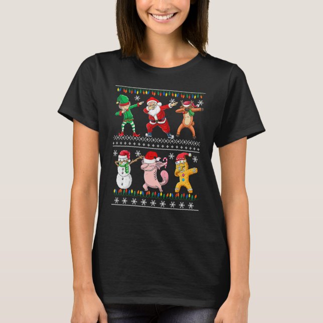 T-shirt Christmas Kids Boys Men Dabbing Santa Elf Deer Fri (Devant)