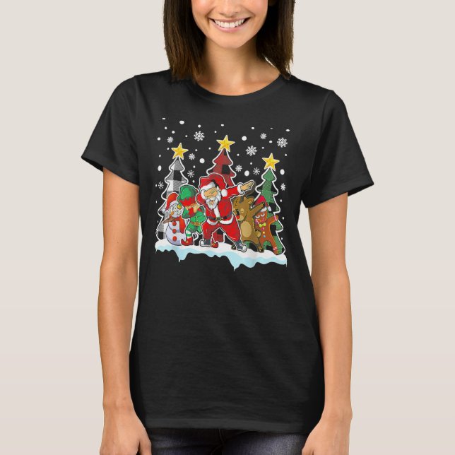 T-shirt Christmas Kids Boys Men Dabbing Santa Elf Deer Fri (Devant)