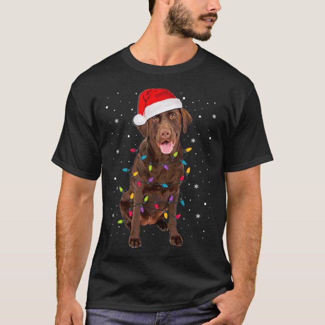 T-shirt Christmas Labrador Retriever Dog Chocolate Lab Lov (Devant)
