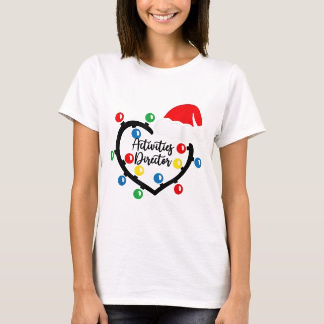 T-shirt Christmas Lights Activities Director Nurse Costume (Devant)