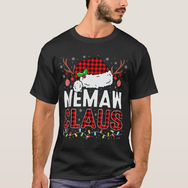 T-shirt Christmas Lights Memaw Claus Family Matching Xmas  (Devant)