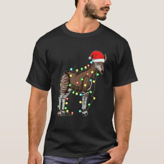T-shirt Christmas Lights Okapi Lover Funny Xmas Holiday