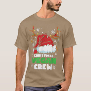 T-shirt Christmas Lights Vegan Crew Vegetarian Reindeer Sa
