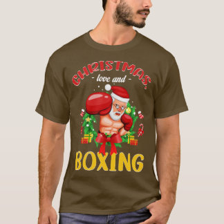 T-shirt Christmas Love Boxer Martial Arts Boxer Idée cadea