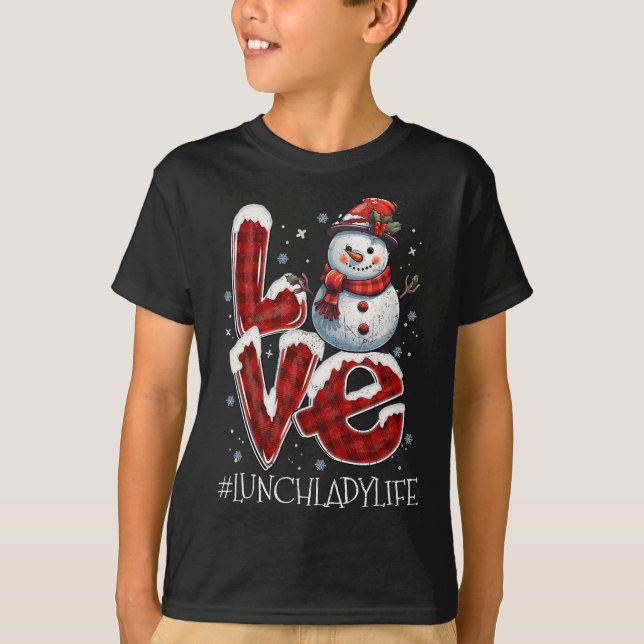 T-shirt Christmas Love Snowman Déjeuner Lady Life Fun Xmas (Devant)