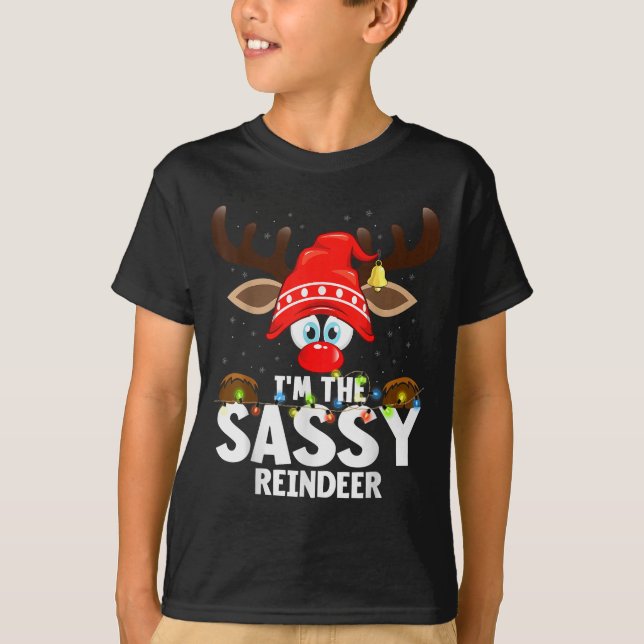 T-shirt Christmas Matching I'm The Sy Reindeer  (Devant)