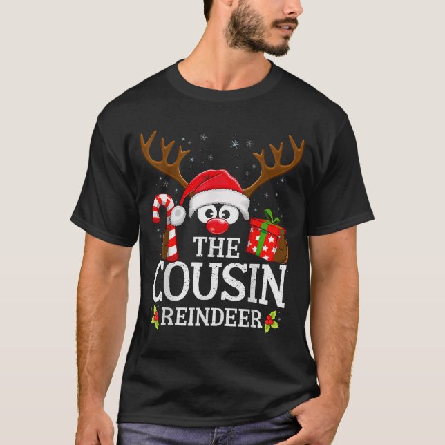 T-shirt Christmas Matching The Cousin Reindeer Family  (Devant)