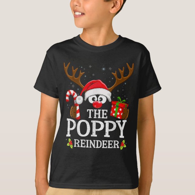 T-shirt Christmas Matching The Ppy Reindeer Family  (Devant)