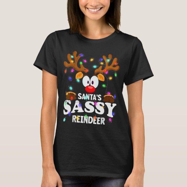 T-shirt Christmas Men Women Santa's Sy Reindeer  (Devant)