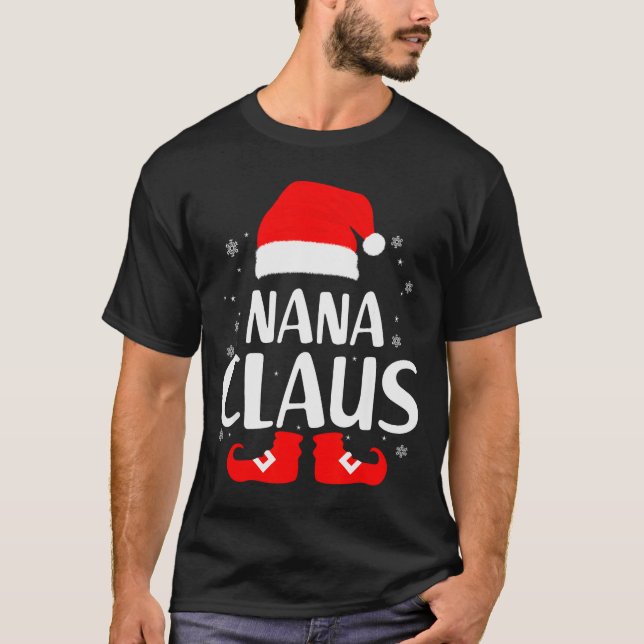 T-shirt Christmas Nana Claus Leopard Family Matching Pajam (Devant)