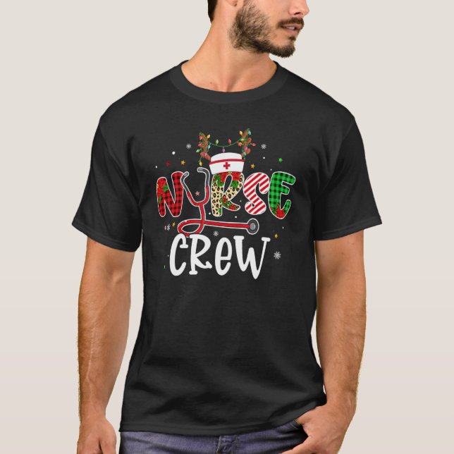 T-shirt Christmas Nurse Crew  Reindeer Nursing Xmas Party  (Devant)