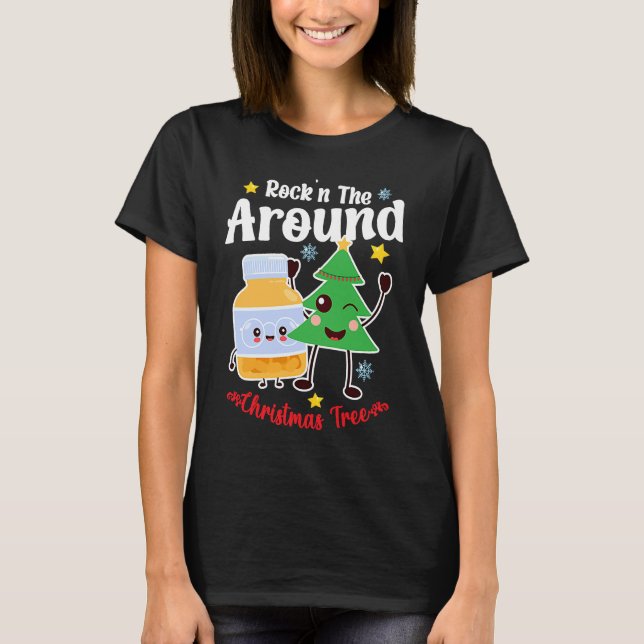 T-shirt Christmas Nurse Roc'n Around The Christmas Tree NI (Devant)