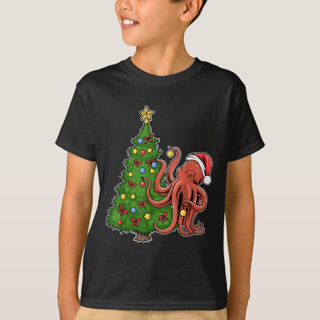 T-shirt Christmas Octopus  (Devant)
