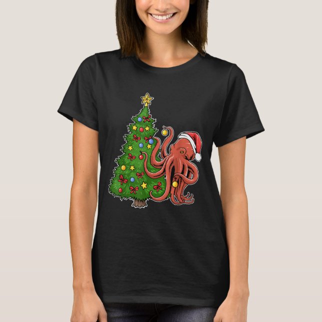 T-shirt Christmas Octopus  (Devant)