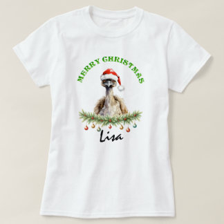 T-shirt Christmas Oz Animals Emu Matching Women's