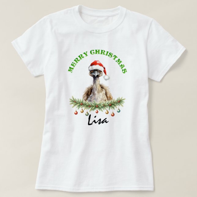 T-shirt Christmas Oz Animals Emu Matching Women's (Design devant)