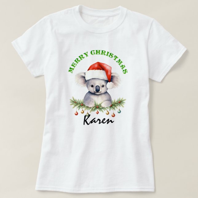 T-shirt Christmas Oz Animals Koala Matching Women's (Design devant)